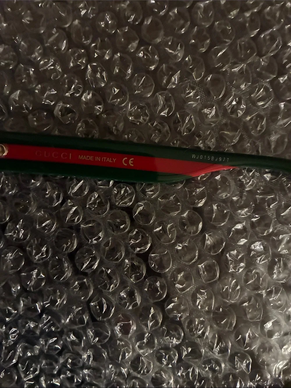 Gucci Black Frames with Green and Red Stripe Temples